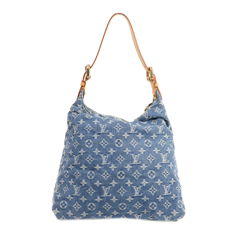 LOUIS VUITTON Monogram Denim Baggy GM金扣肩背袋-1
