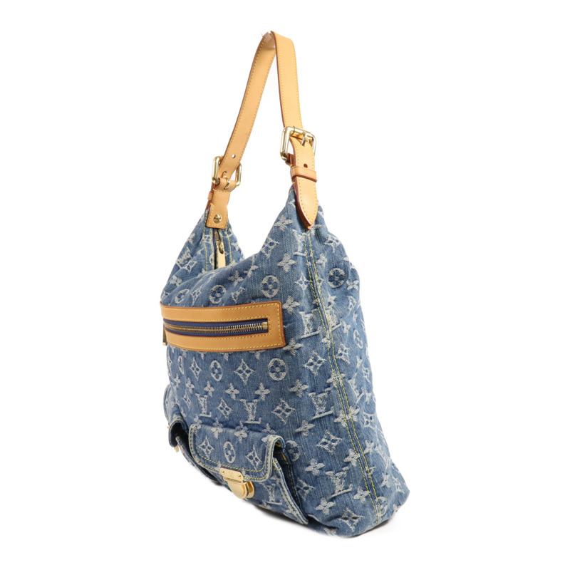 LOUIS VUITTON Monogram Denim Baggy GM金扣肩背袋-2