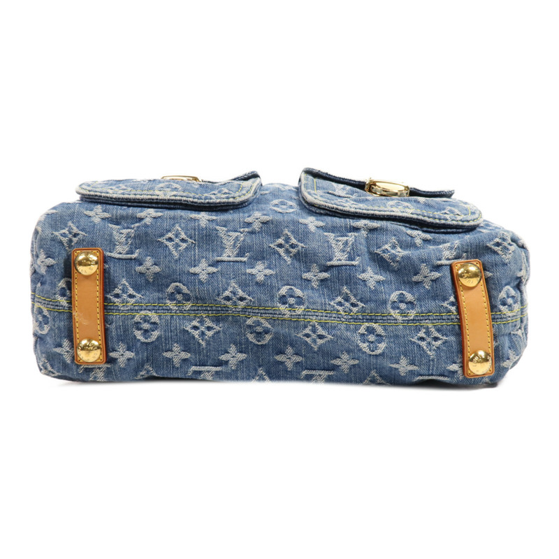 LOUIS VUITTON Monogram Denim Baggy GM金扣肩背袋-3