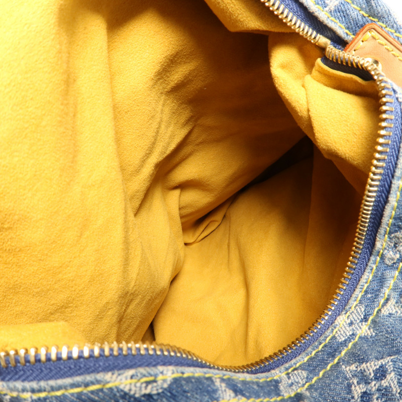 LOUIS VUITTON Monogram Denim Baggy GM金扣肩背袋-4