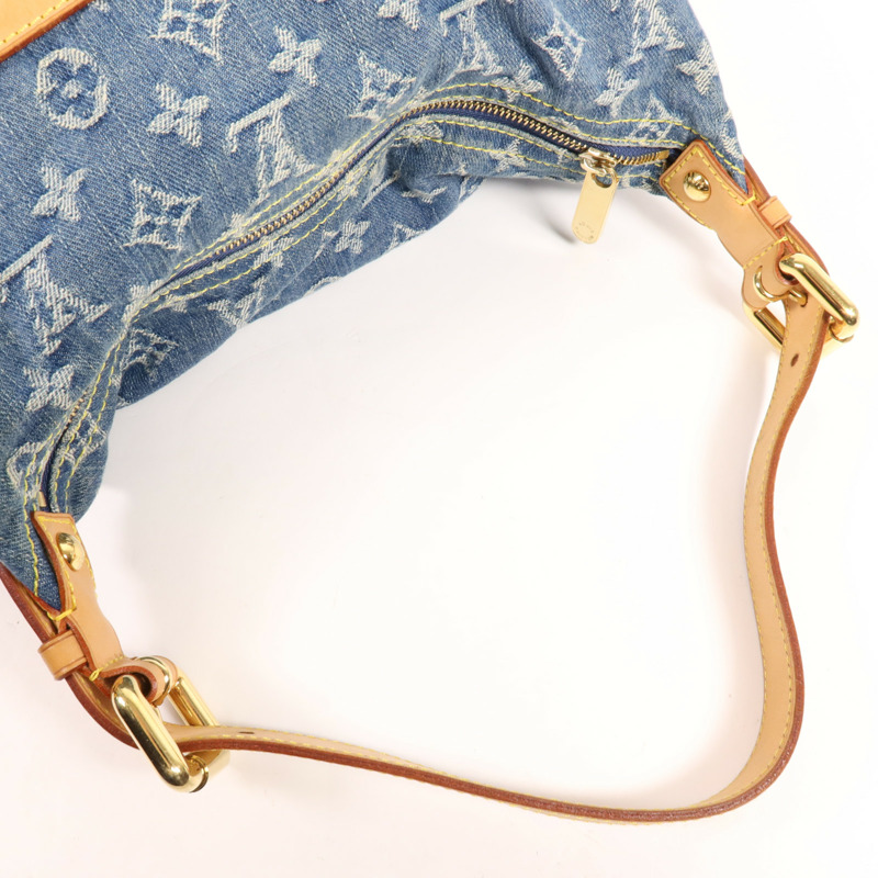 LOUIS VUITTON Monogram Denim Baggy GM金扣肩背袋-7