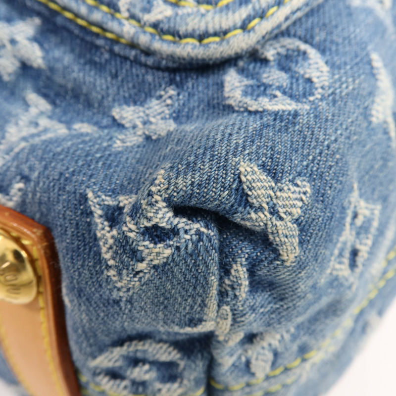 LOUIS VUITTON Monogram Denim Baggy GM金扣肩背袋-8