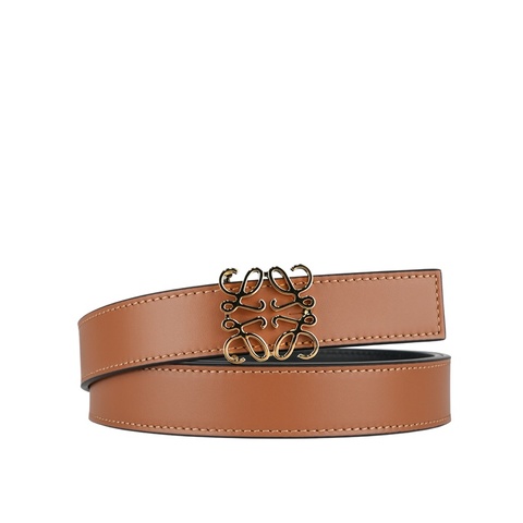 Anagram 金釦平滑牛皮雙面可用皮帶 (焦糖色/黑色)