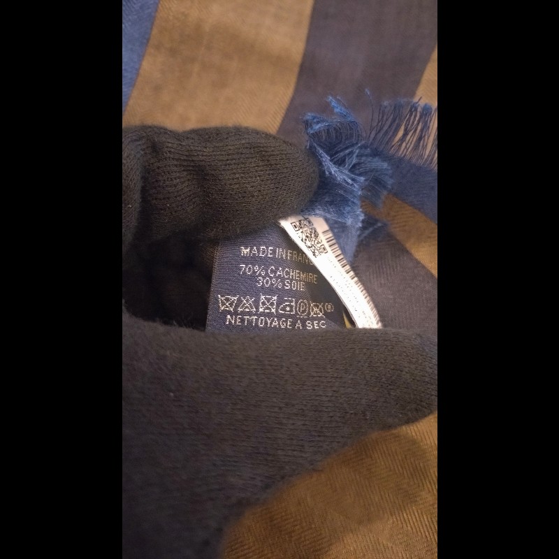 Hermes 深藍/咖色幾何馬圖形方圍巾 Velky lov-6