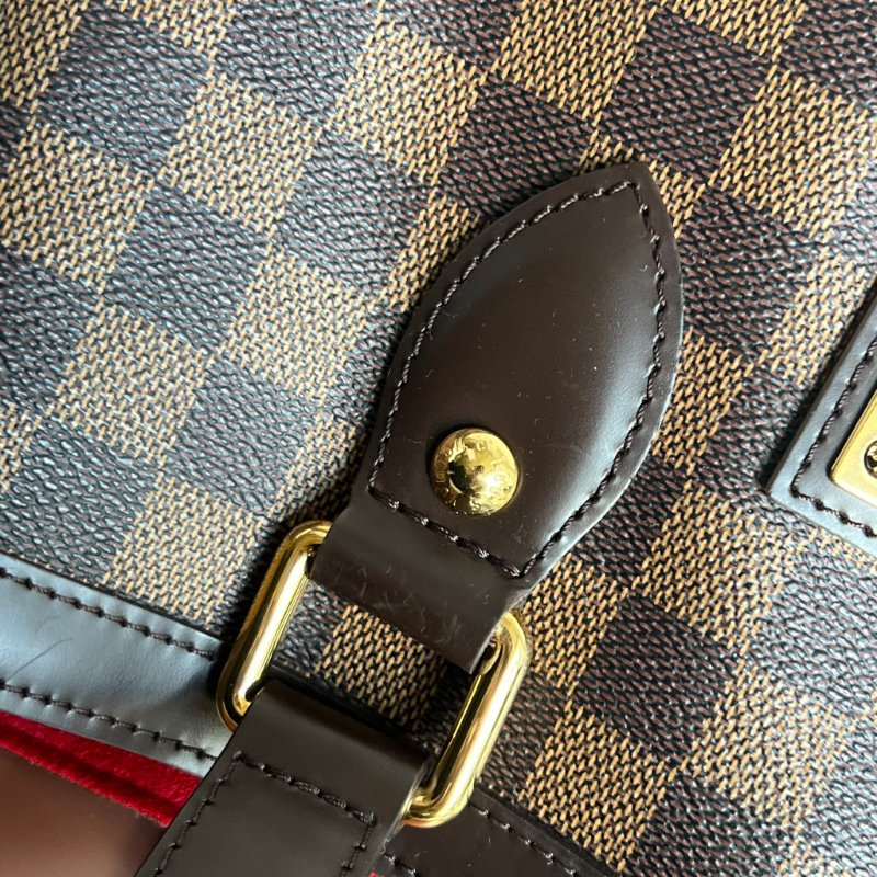 ::LOUIS VUITTON:: LV Damier Ebene Hampstead PM 經典格紋托特包 手提包 肩背包-3