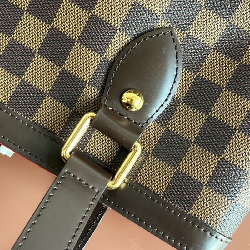 ::LOUIS VUITTON:: LV Damier Ebene Hampstead PM 經典格紋托特包 手提包 肩背包-4