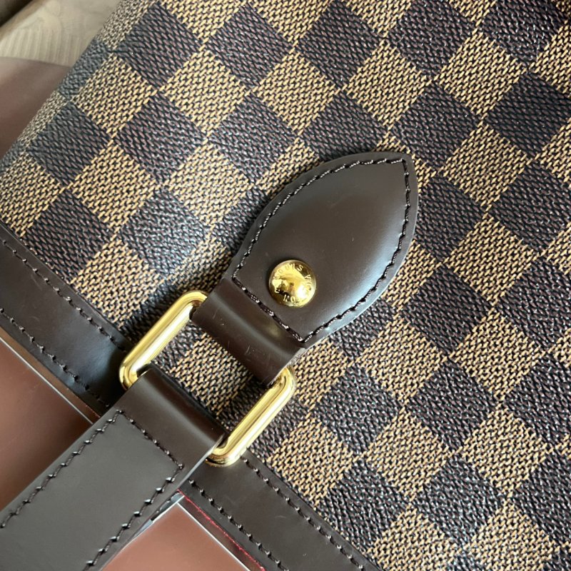 ::LOUIS VUITTON:: LV Damier Ebene Hampstead PM 經典格紋托特包 手提包 肩背包-5