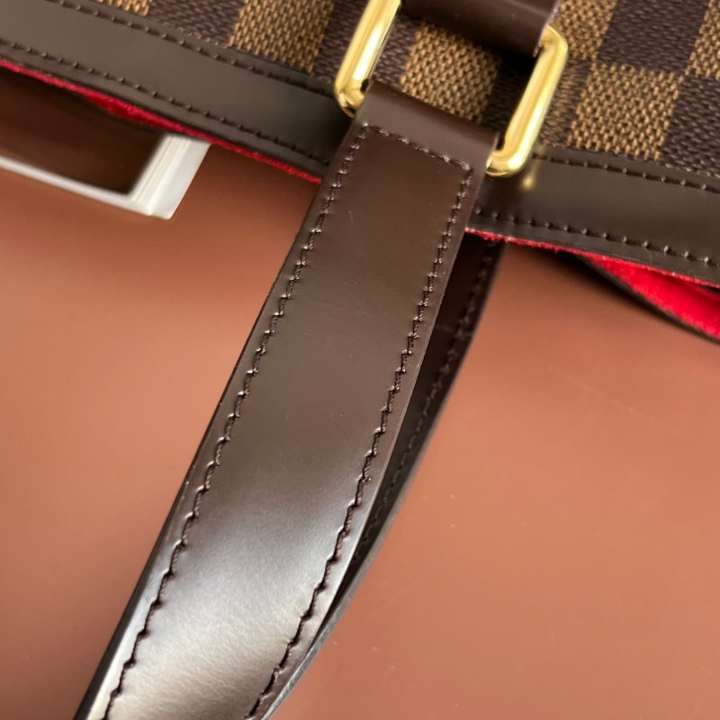 ::LOUIS VUITTON:: LV Damier Ebene Hampstead PM 經典格紋托特包 手提包 肩背包-6