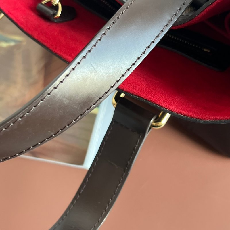 ::LOUIS VUITTON:: LV Damier Ebene Hampstead PM 經典格紋托特包 手提包 肩背包-8