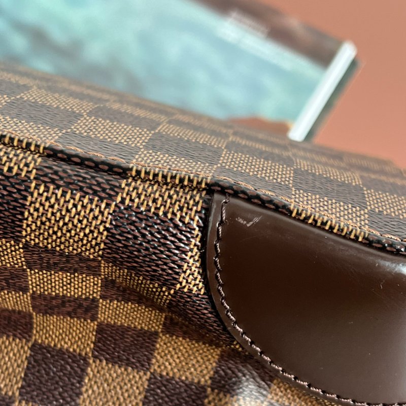 ::LOUIS VUITTON:: LV Damier Ebene Hampstead PM 經典格紋托特包 手提包 肩背包-12