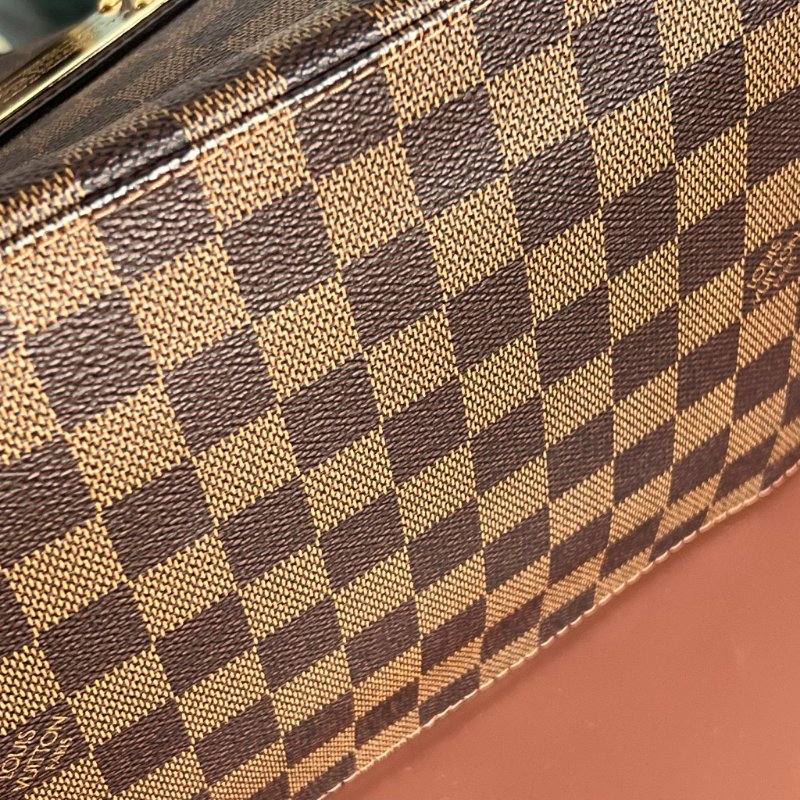 ::LOUIS VUITTON:: LV Damier Ebene Hampstead PM 經典格紋托特包 手提包 肩背包-21