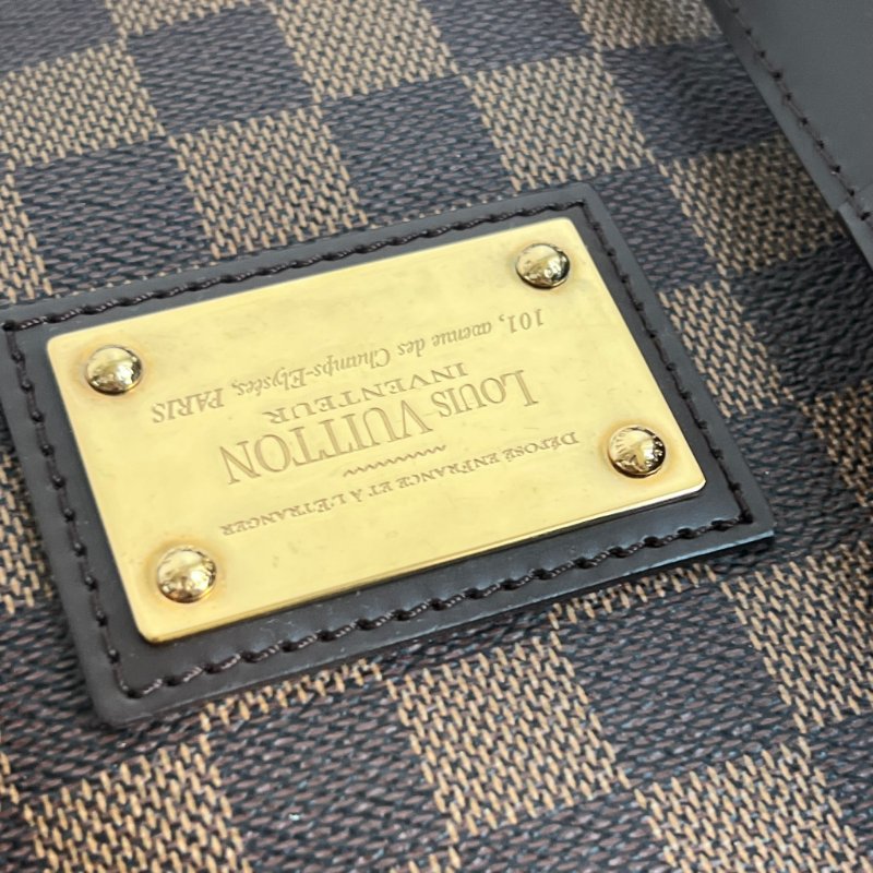 ::LOUIS VUITTON:: LV Damier Ebene Hampstead PM 經典格紋托特包 手提包 肩背包-24