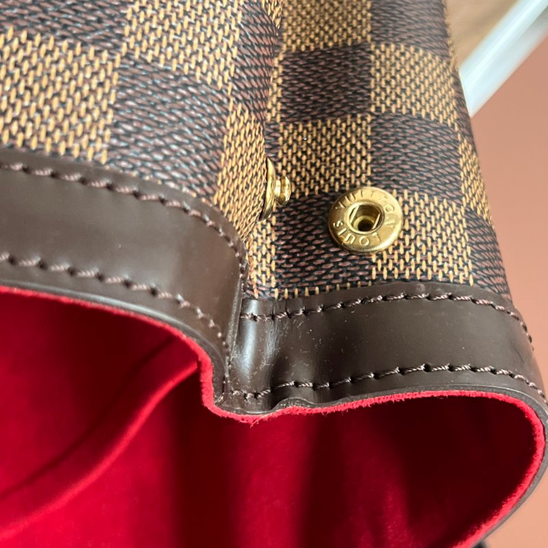 ::LOUIS VUITTON:: LV Damier Ebene Hampstead PM 經典格紋托特包 手提包 肩背包-32