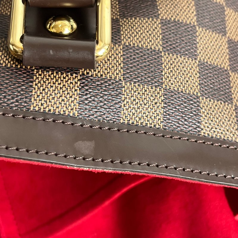 ::LOUIS VUITTON:: LV Damier Ebene Hampstead PM 經典格紋托特包 手提包 肩背包-33