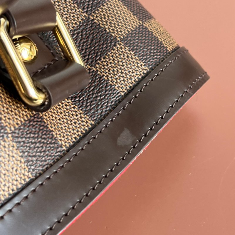 ::LOUIS VUITTON:: LV Damier Ebene Hampstead PM 經典格紋托特包 手提包 肩背包-35
