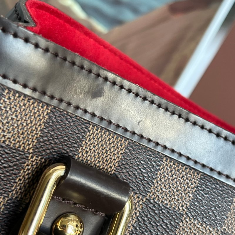 ::LOUIS VUITTON:: LV Damier Ebene Hampstead PM 經典格紋托特包 手提包 肩背包-36