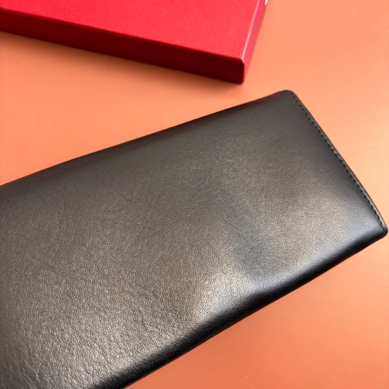 ::Salvatore Ferragamo:: Gancini Genuine Leather Long Wallet Large Capacity Black 黑色玫瑰金釦發財長夾 信封長夾-3