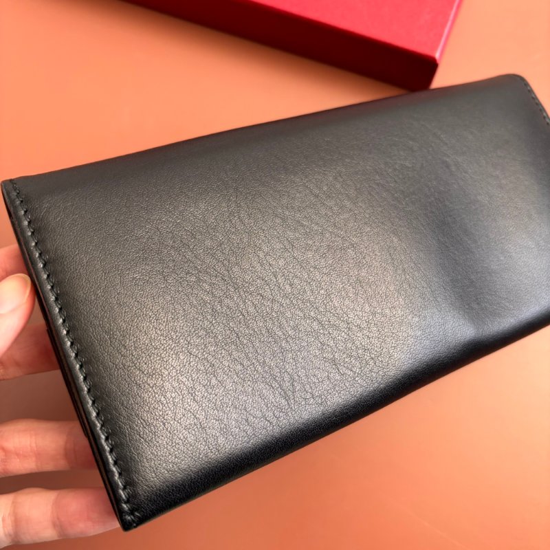 ::Salvatore Ferragamo:: Gancini Genuine Leather Long Wallet Large Capacity Black 黑色玫瑰金釦發財長夾 信封長夾-4