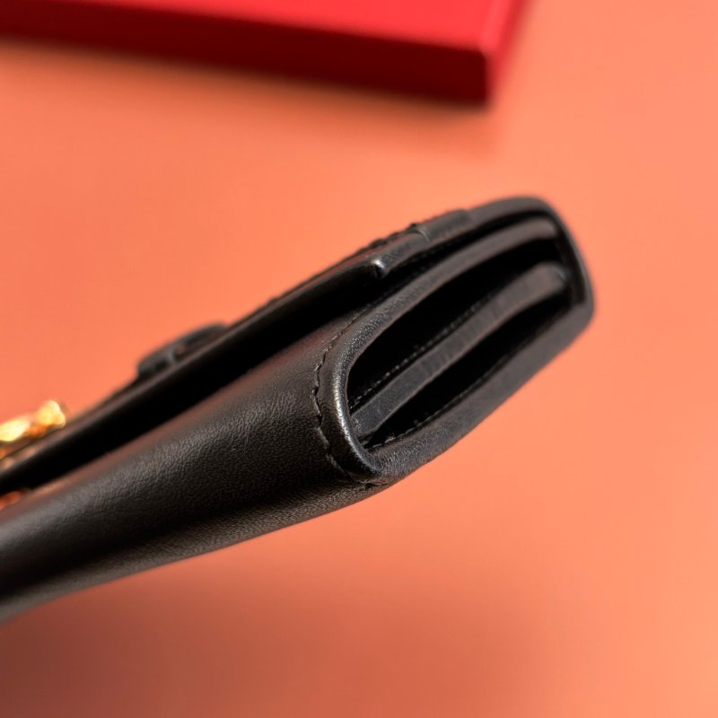 ::Salvatore Ferragamo:: Gancini Genuine Leather Long Wallet Large Capacity Black 黑色玫瑰金釦發財長夾 信封長夾-13