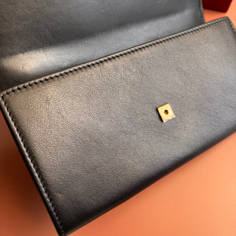 ::Salvatore Ferragamo:: Gancini Genuine Leather Long Wallet Large Capacity Black 黑色玫瑰金釦發財長夾 信封長夾-17