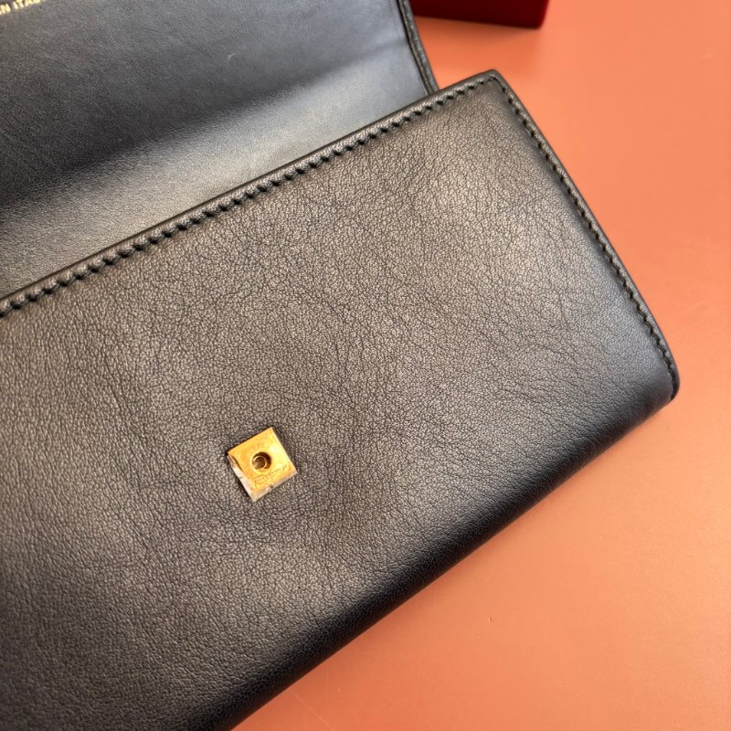::Salvatore Ferragamo:: Gancini Genuine Leather Long Wallet Large Capacity Black 黑色玫瑰金釦發財長夾 信封長夾-18