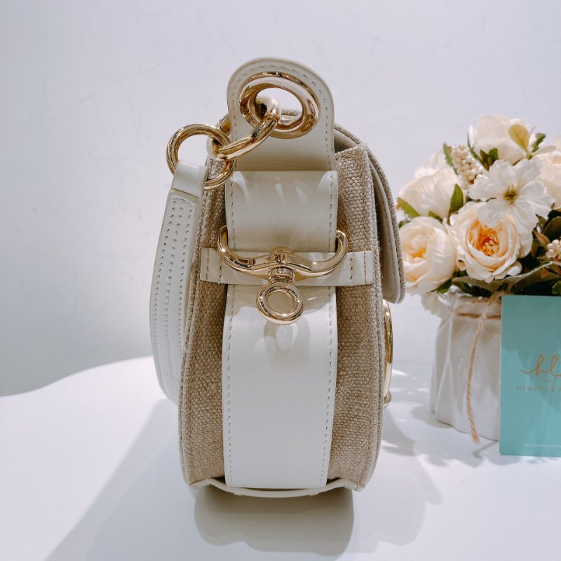 TW4542 Chloe 寇兒 經典馬鞍包 小號 Small Tess Bag Beige Cnavas/Leather-2