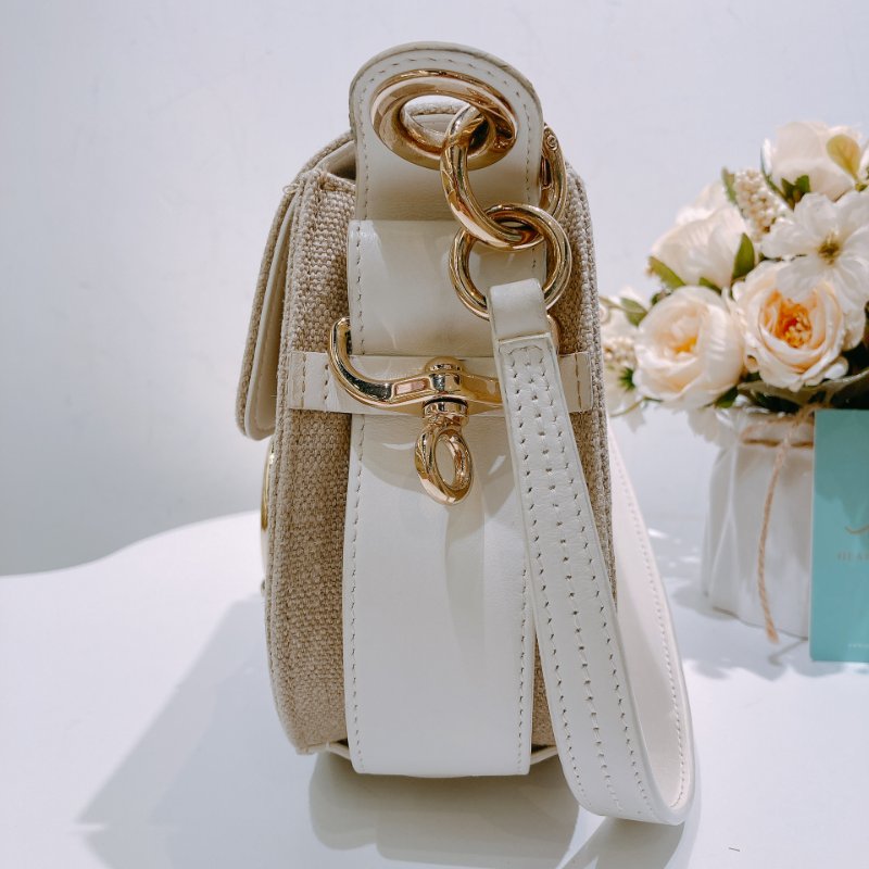 TW4542 Chloe 寇兒 經典馬鞍包 小號 Small Tess Bag Beige Cnavas/Leather-3