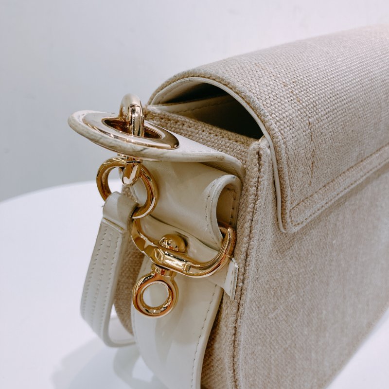 TW4542 Chloe 寇兒 經典馬鞍包 小號 Small Tess Bag Beige Cnavas/Leather-10