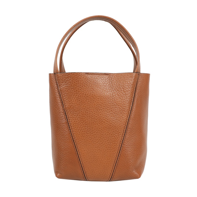 Spin 吊墜設計牛皮手提/斜背小款二用托特包(黏土棕)-1