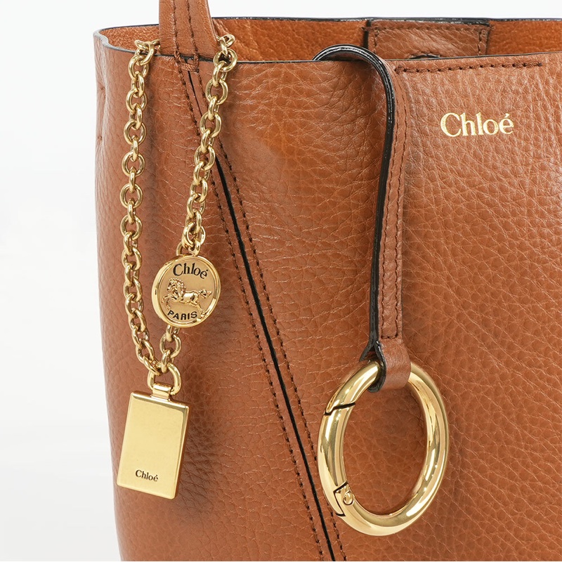 Spin 吊墜設計牛皮手提/斜背小款二用托特包(黏土棕)-5