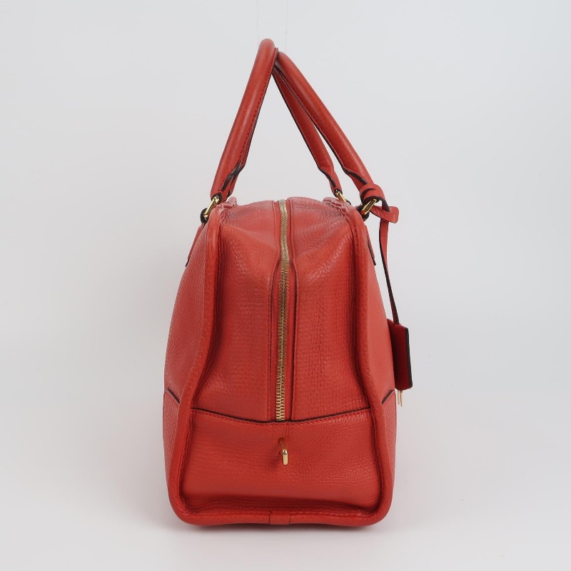 Loewe Amazona大號牛皮紅色logo壓紋加固邊角手提包-3