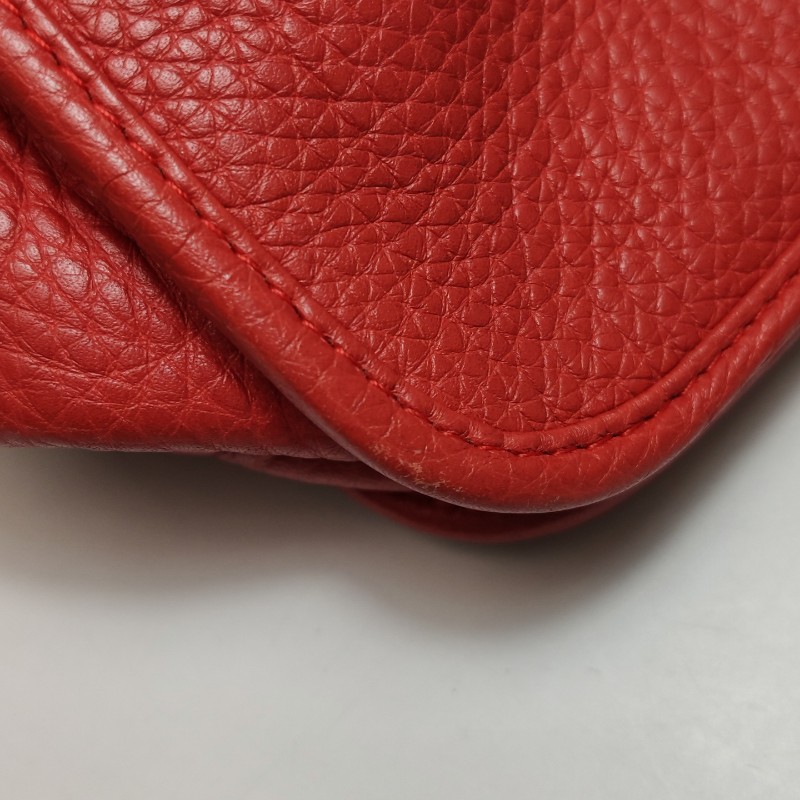 Loewe Amazona大號牛皮紅色logo壓紋加固邊角手提包-15