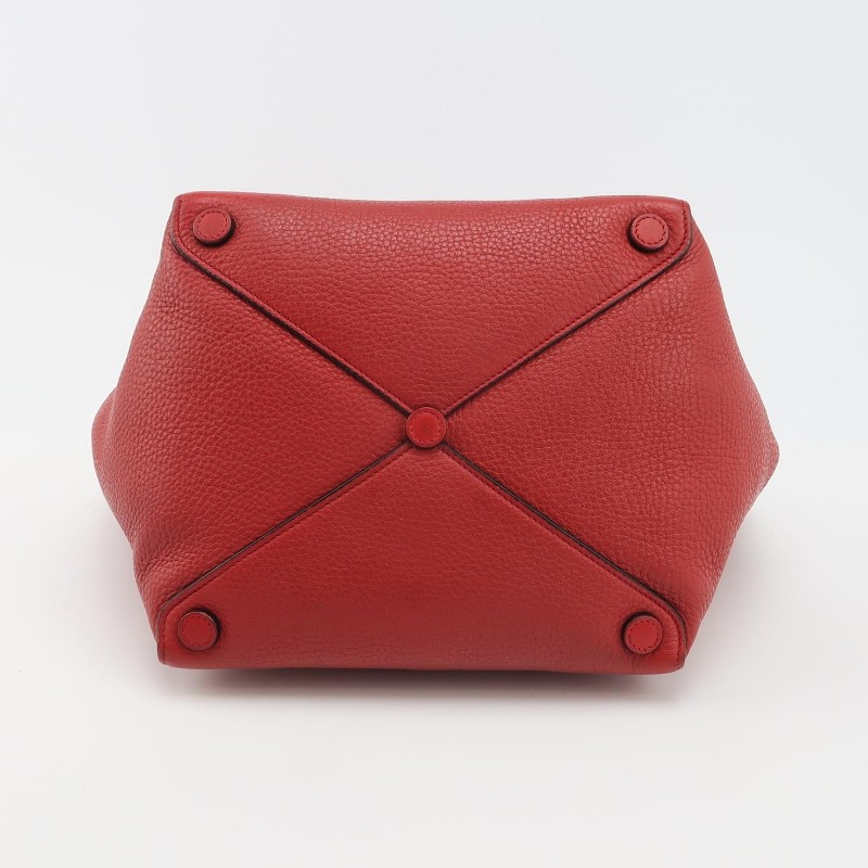 Prada 牛皮紅色三角徽標-5