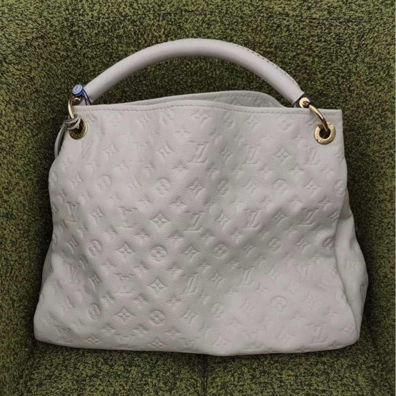 路易威登artsy手提包中號白色壓紋牛皮-0