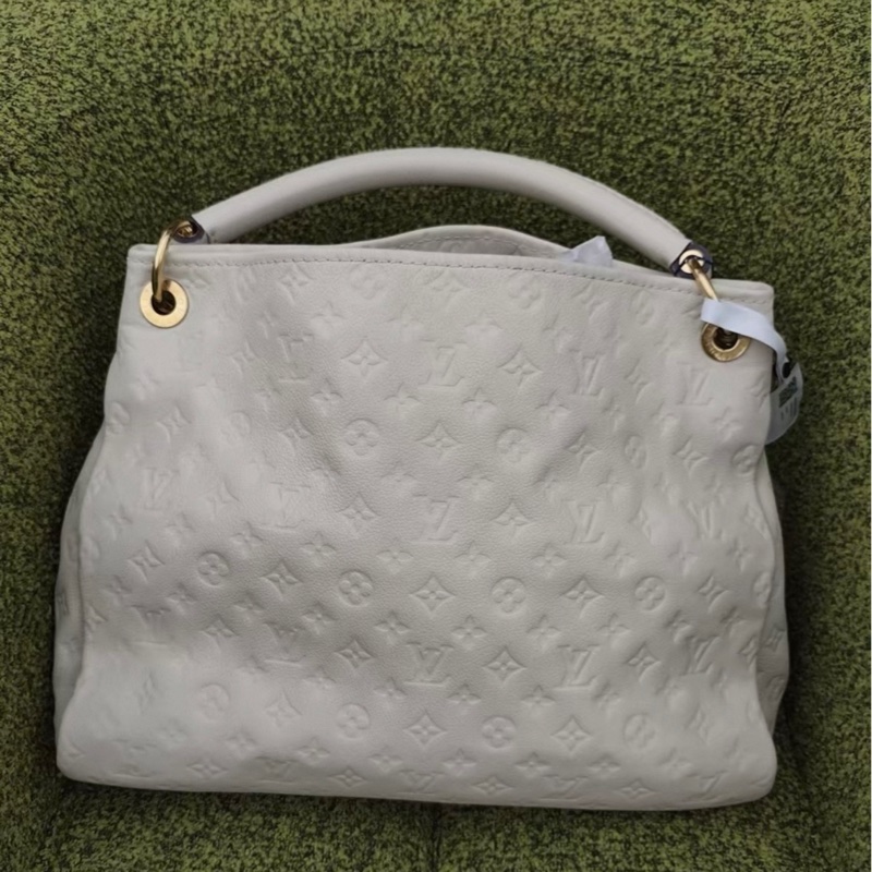 路易威登artsy手提包中號白色壓紋牛皮-2