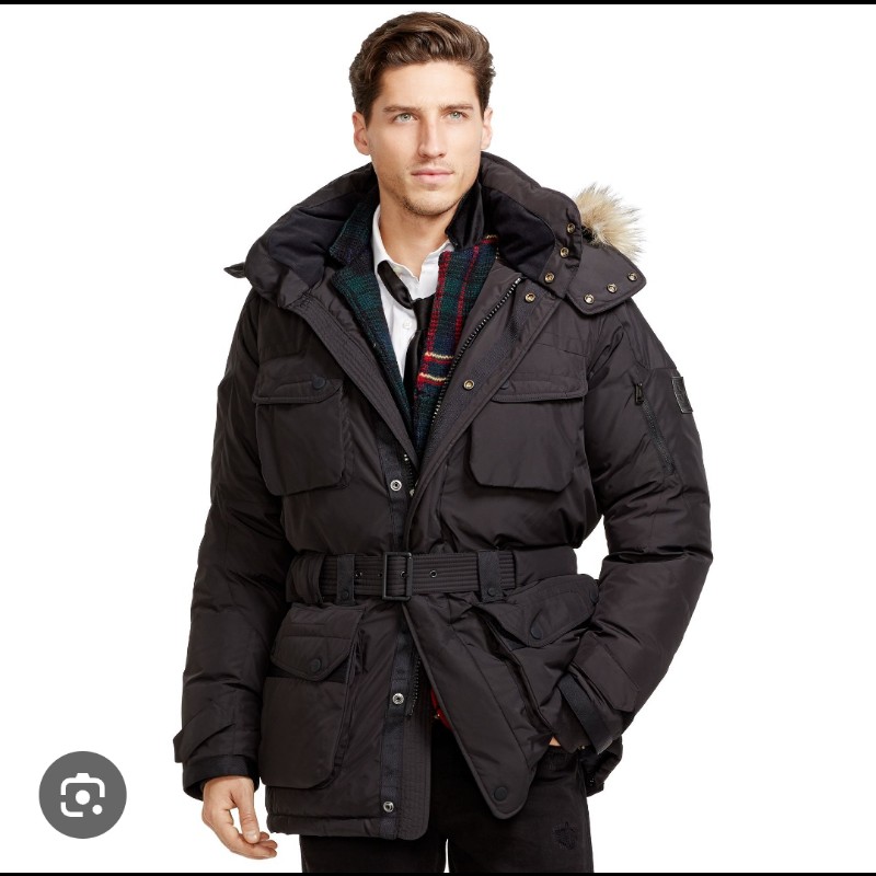 RLX Ralph Lauren 黑色 灰鴨 羽絨 Parka 派克大衣 男M-1