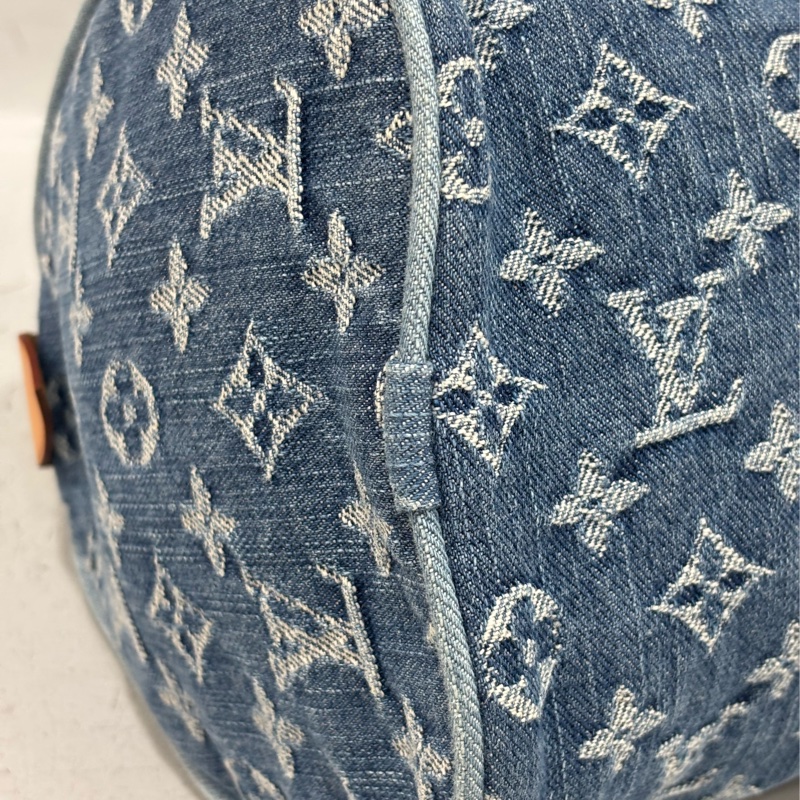 LV M95019 牛仔丹寧 雙口袋 金釦 手提包 波士頓包 SPEEDY 拉鍊包-6