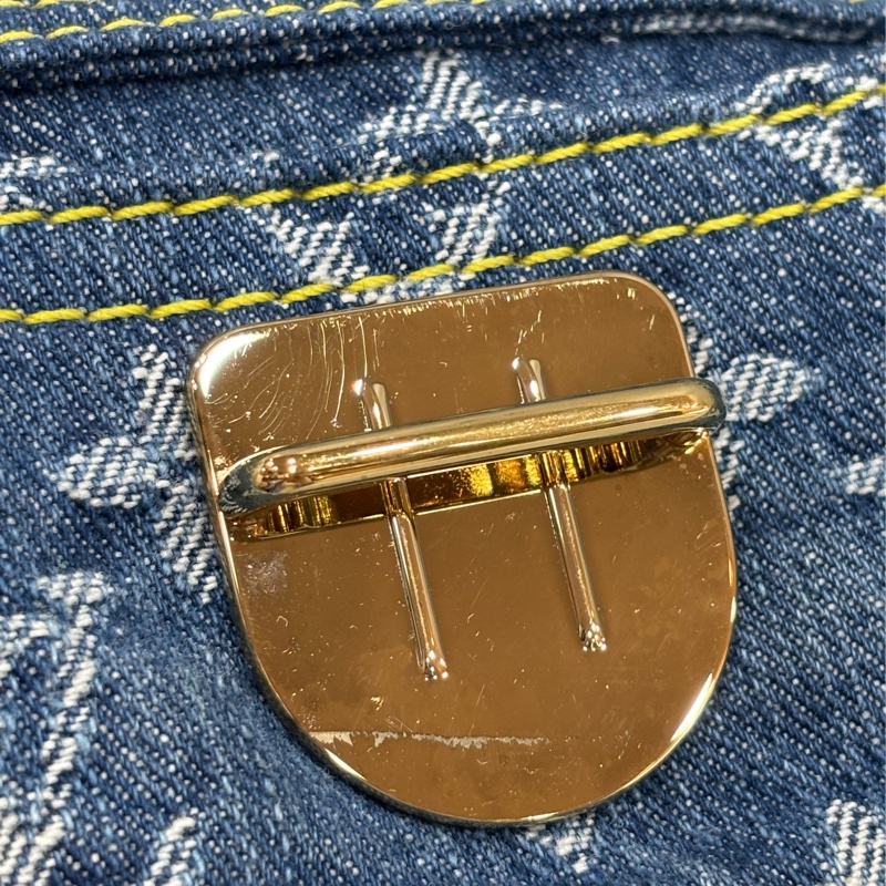 LV M95019 牛仔丹寧 雙口袋 金釦 手提包 波士頓包 SPEEDY 拉鍊包-19