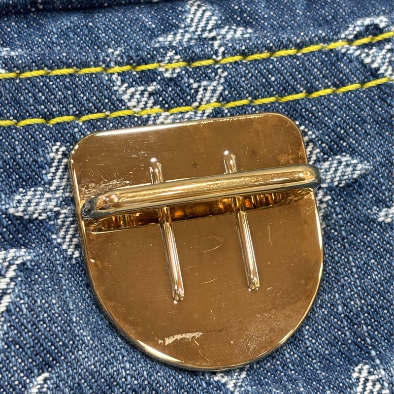 LV M95019 牛仔丹寧 雙口袋 金釦 手提包 波士頓包 SPEEDY 拉鍊包-22