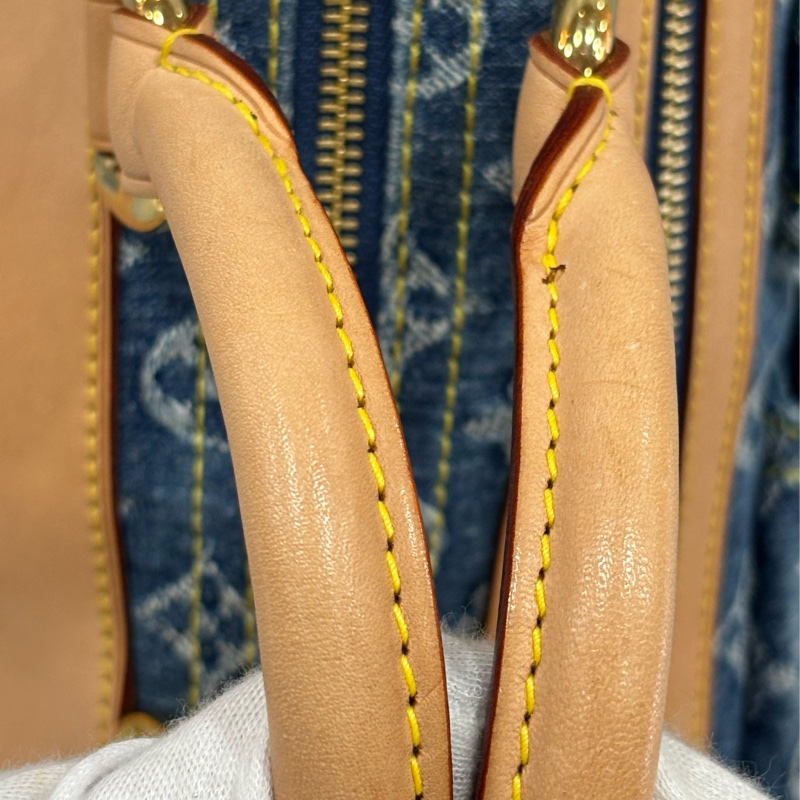 LV M95019 牛仔丹寧 雙口袋 金釦 手提包 波士頓包 SPEEDY 拉鍊包-25