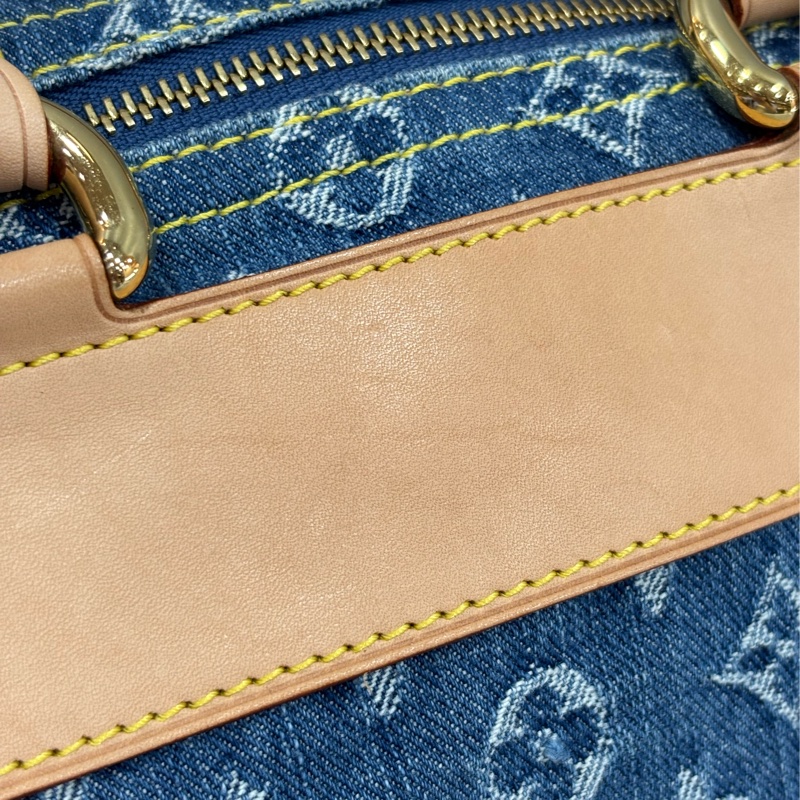 LV M95019 牛仔丹寧 雙口袋 金釦 手提包 波士頓包 SPEEDY 拉鍊包-39