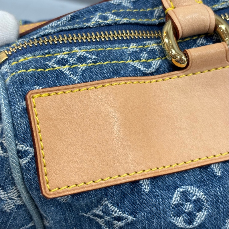 LV M95019 牛仔丹寧 雙口袋 金釦 手提包 波士頓包 SPEEDY 拉鍊包-41