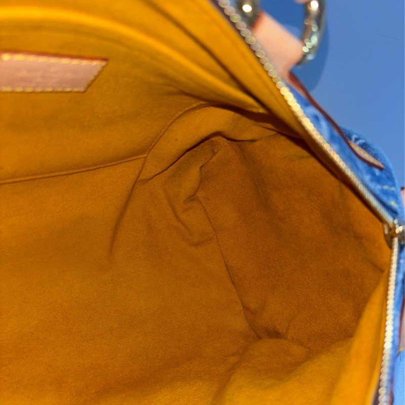 LV M95019 牛仔丹寧 雙口袋 金釦 手提包 波士頓包 SPEEDY 拉鍊包-47