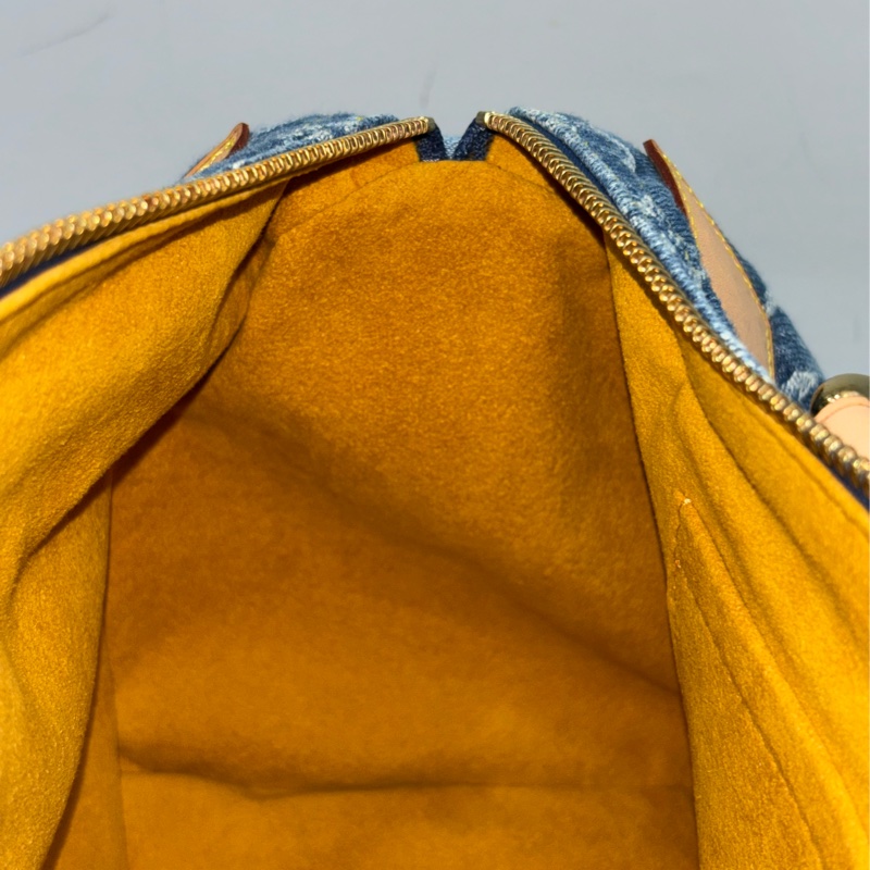 LV M95019 牛仔丹寧 雙口袋 金釦 手提包 波士頓包 SPEEDY 拉鍊包-51