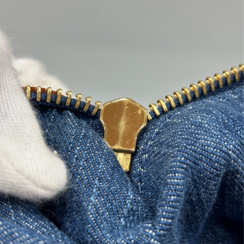 LV M95019 牛仔丹寧 雙口袋 金釦 手提包 波士頓包 SPEEDY 拉鍊包-55
