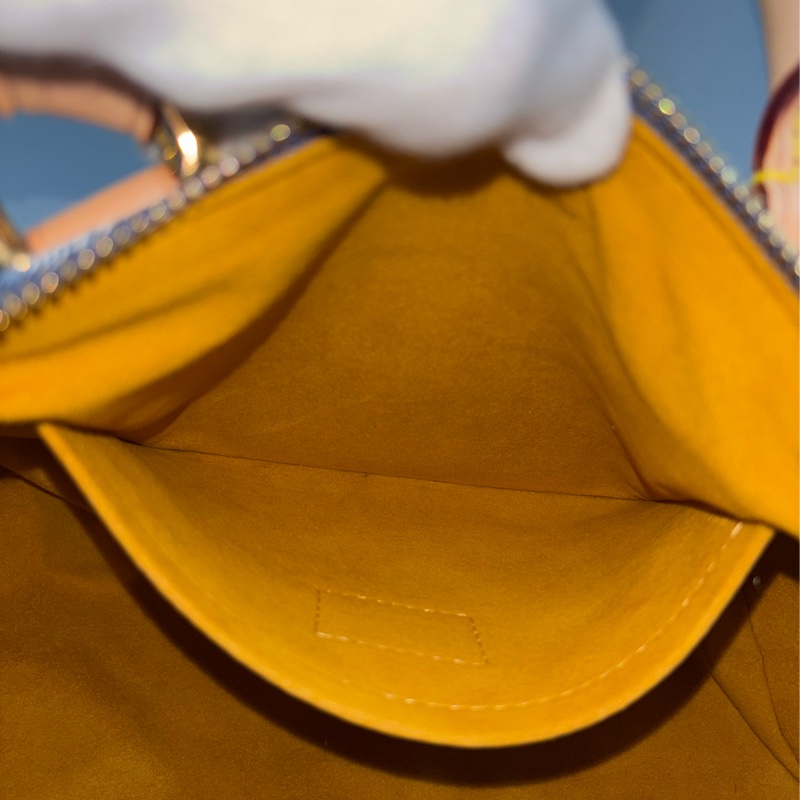 LV M95019 牛仔丹寧 雙口袋 金釦 手提包 波士頓包 SPEEDY 拉鍊包-56