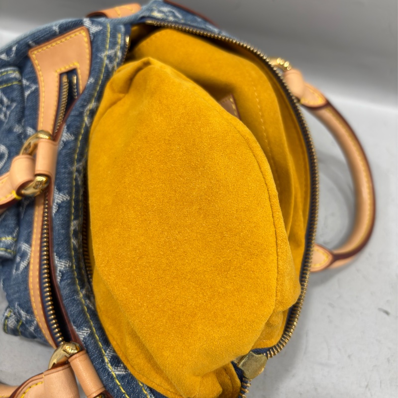 LV M95019 牛仔丹寧 雙口袋 金釦 手提包 波士頓包 SPEEDY 拉鍊包-59