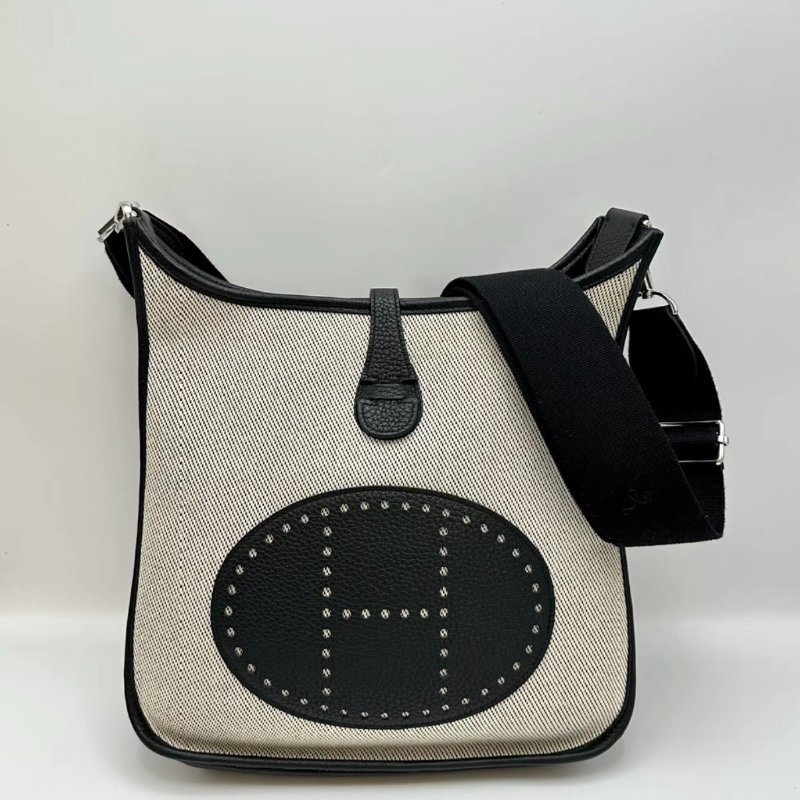 HERMES 黑白熊貓伊芙琳29肩背斜背包29*30*9 98新配件塵袋-0