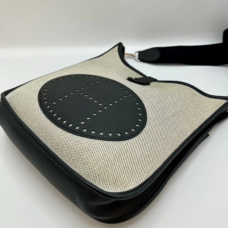 HERMES 黑白熊貓伊芙琳29肩背斜背包29*30*9 98新配件塵袋-1