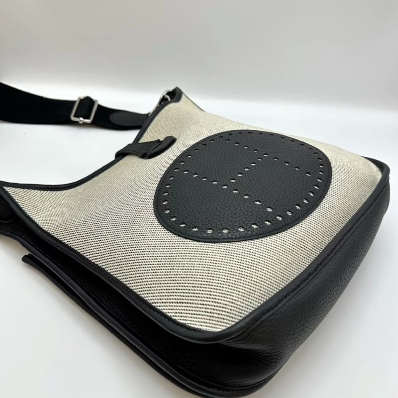 HERMES 黑白熊貓伊芙琳29肩背斜背包29*30*9 98新配件塵袋-3